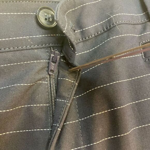 BANANA REPUBLIC Women’s Logan Crop Pants Sz 6 Pin Stripe Blue & White Ins 24.5” - Picture 6 of 12